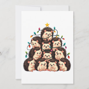 Hedgehog Christmas Tree Merry Christmas Xmas Announcement