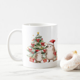 Hedgehog Christmas Tree Presents Mug