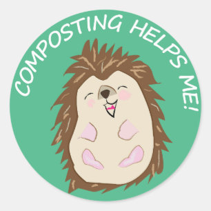Hedgehog circle stickers