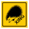 Hedgehog Crossing Highway Sign