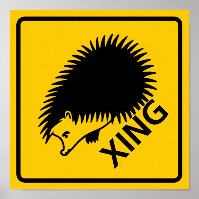 Hedgehog Crossing Highway Sign (Front)
