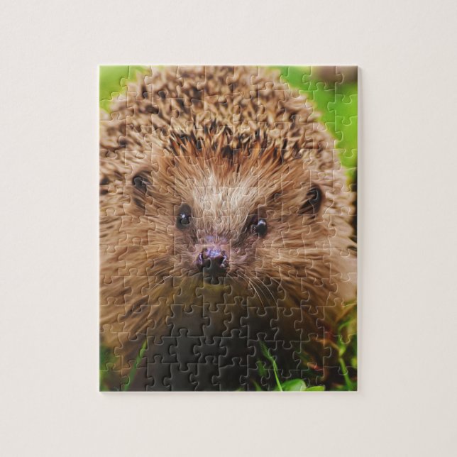 Hedgehog Curiously Exploring in Nature Jigsaw Puzzle (Vertical)
