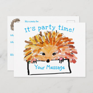 Hedgehog Customisable Child's Invitation