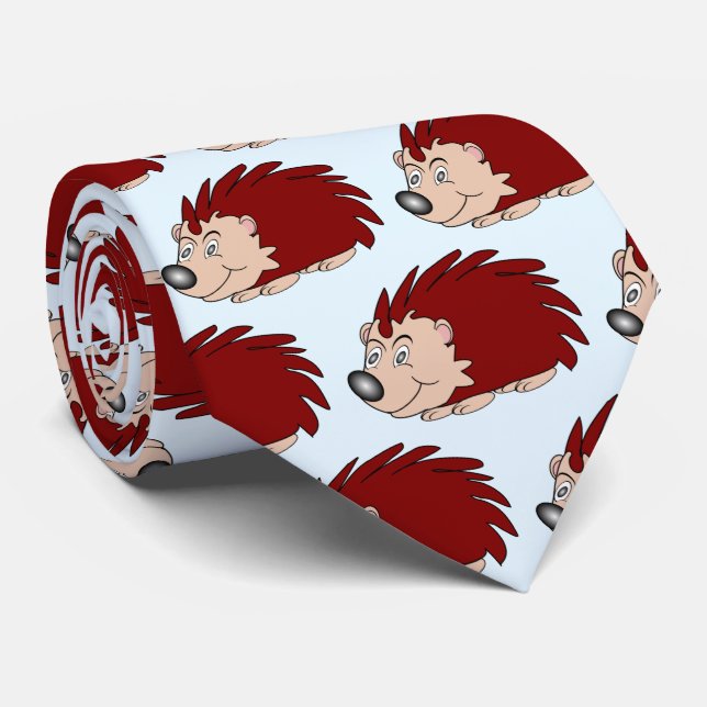 Hedgehog Design Tie (Rolled)