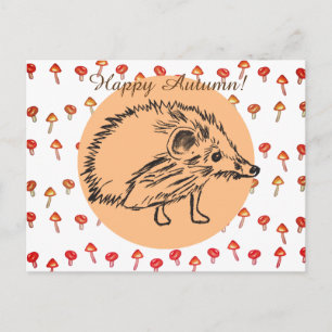 Hedgehog Drawing Custom Postcard