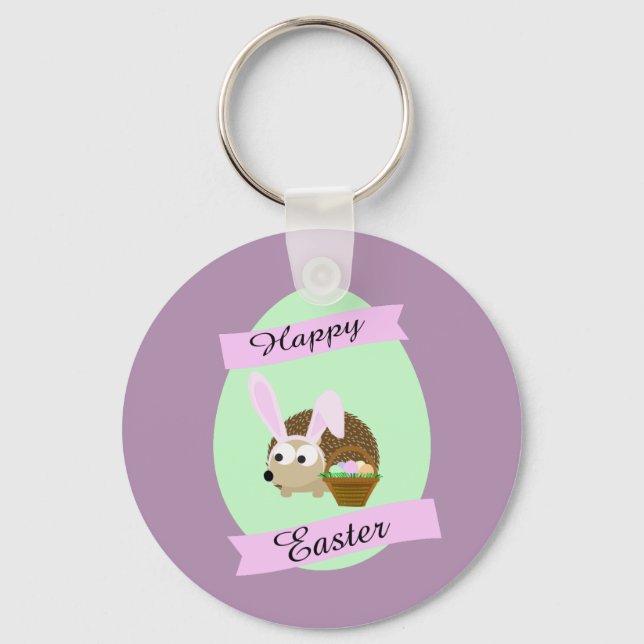 Hedgehog Easter Bunny Key Ring (Front)