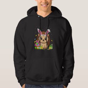 Hedgehog Easter Egg Hunt Bunny Ear Hedgehog Happy Hoodie