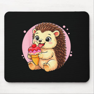 Hedgehog eating ice cream graphic boys girls mouse pad