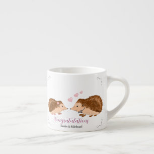 Hedgehog engagement/ wedding espresso cup