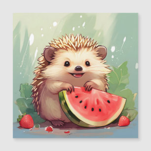  Hedgehog enjoying a piece of watermelon