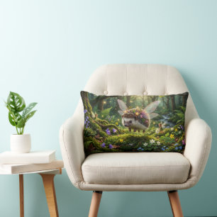 Hedgehog Fairy Whimsical Fantasy Lumbar Cushion