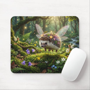 Hedgehog Fairy Whimsical Fantasy Mouse Pad