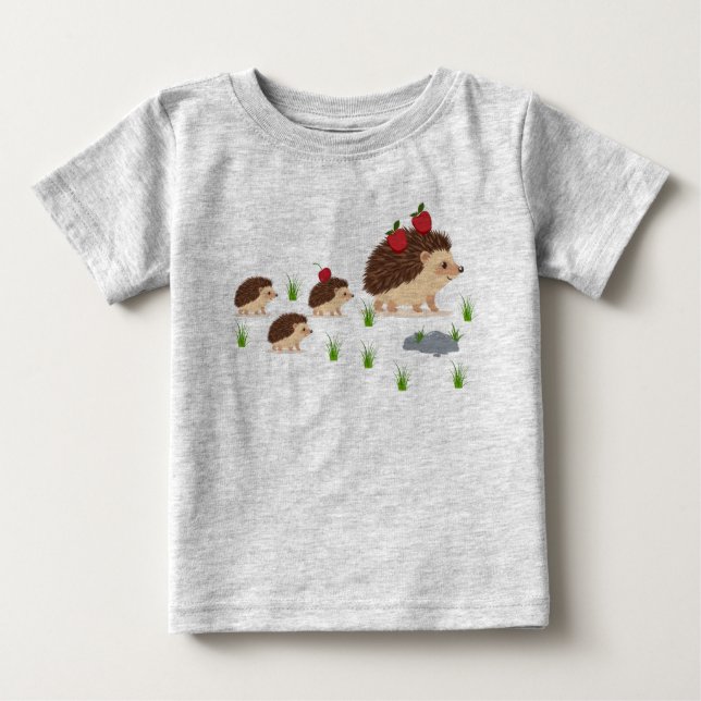 Hedgehog family. baby T-Shirt (Front)