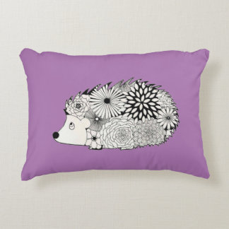 hedgehog floral pillow