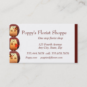 Hedgehog Florist Flower Plant Shop Business Card