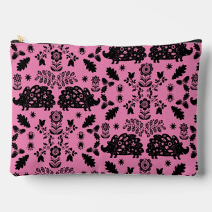Hedgehog Folk Art Accessory Pouch