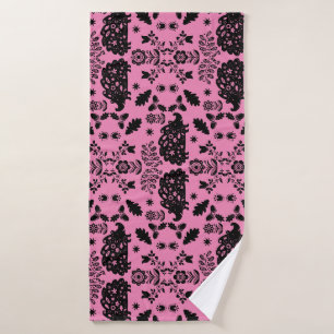 Hedgehog Folk Art Bath Towel