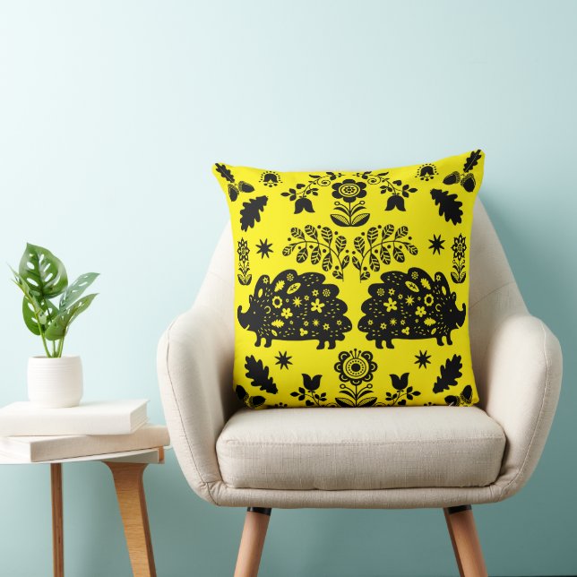 Hedgehog Folk Art Cushion (Chair)