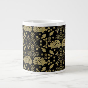 Hedgehog Folk Art Large Coffee Mug