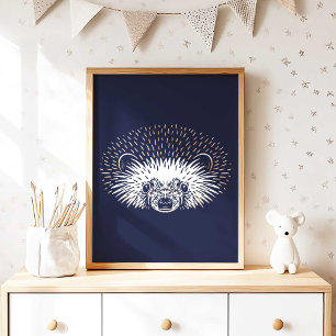 Hedgehog   Forest Animal Hedgehog Wall Print