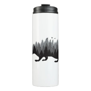 Hedgehog Forest Grey Colour Design Thermal Tumbler
