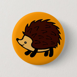 Hedgehog forest orange button