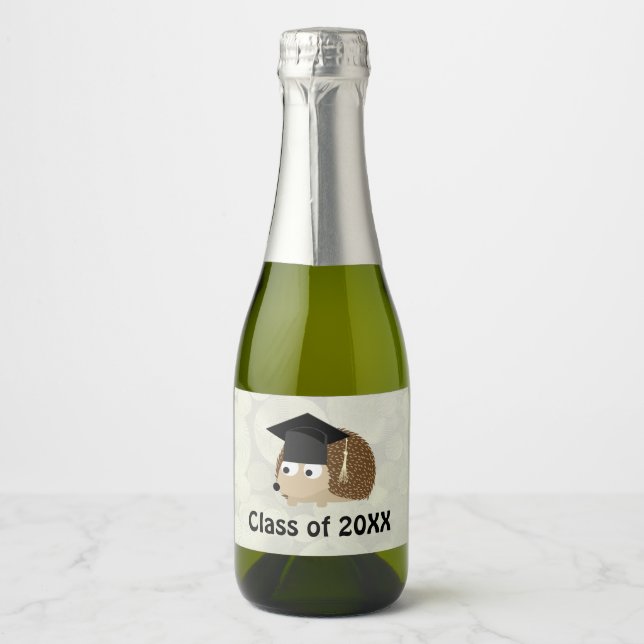 Hedgehog Graduation Sparkling Wine Label (Front)