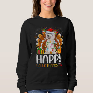 Hedgehog  Halloween Christmas Happy Hallothanksmas Sweatshirt