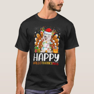 Hedgehog Halloween Christmas Happy Hallothanksmas T-Shirt
