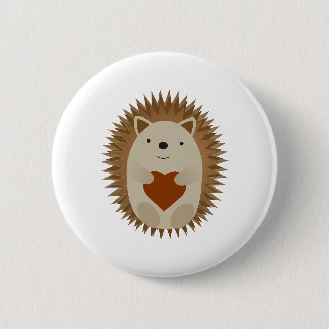 Hedgehog Heart 6 Cm Round Badge (Front)