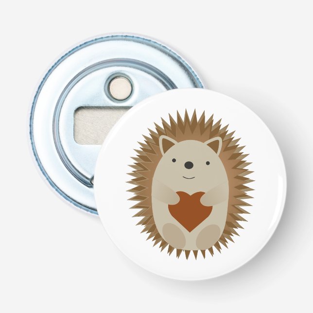 Hedgehog Heart Bottle Opener (Front)