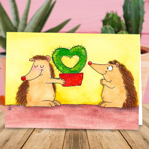 Hedgehog Heart Cactus by Nicole Janes Card