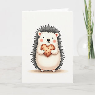 Hedgehog Heart Cookie Polka Dot Card