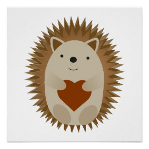 Hedgehog Heart Poster