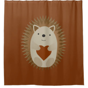 Hedgehog Heart Shower Curtain