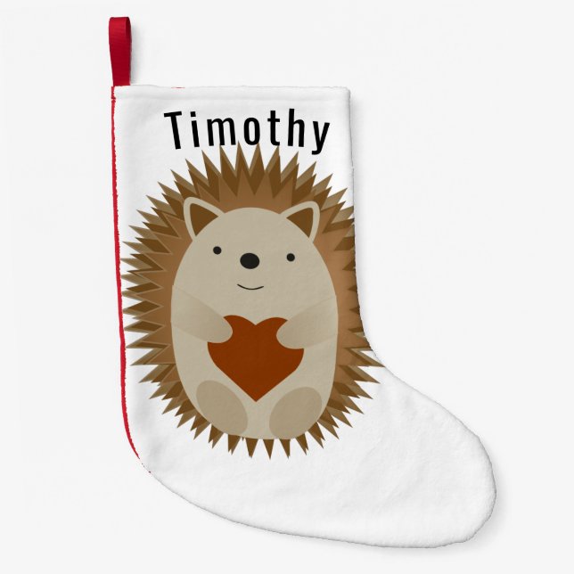 Hedgehog Heart Small Christmas Stocking (Front)