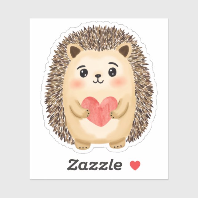 Hedgehog Heart Watercolor (Sheet)