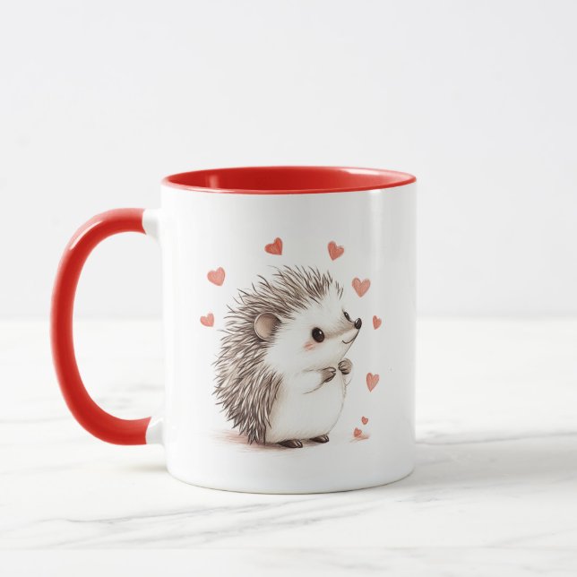 Hedgehog, Hedgehugs, Gift For BFF, Friend, Lover,  Mug (Left)