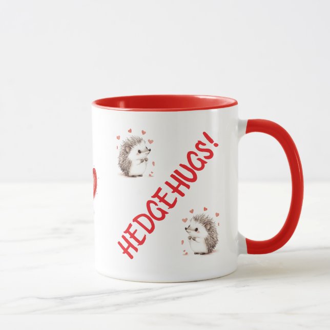 Hedgehog, Hedgehugs, Gift For BFF, Friend, Lover,  Mug (Right)