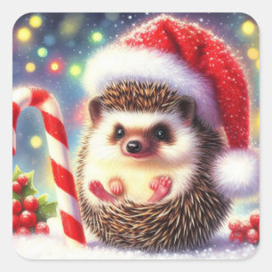 Hedgehog Holiday Hedgie Gift Stickers
