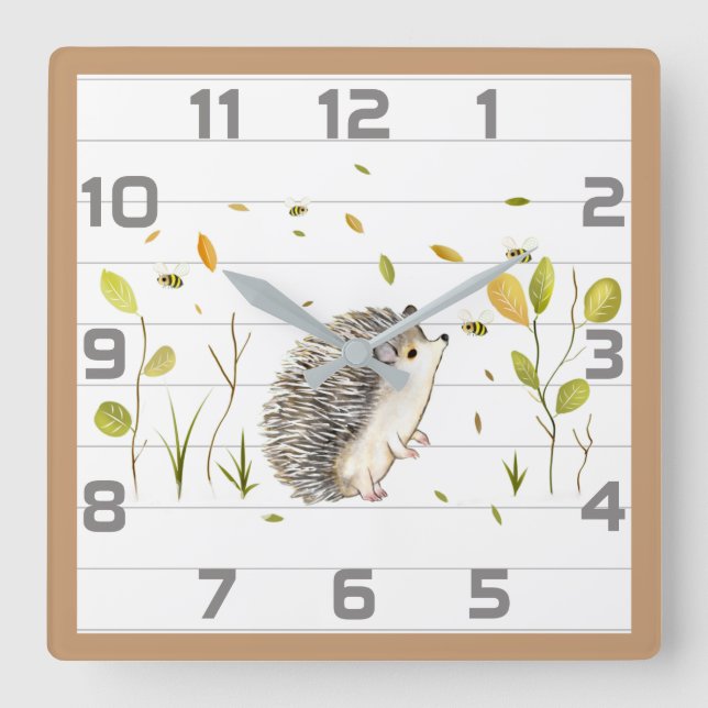 Hedgehog Home Decor Wall Clock (Front)
