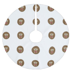 Hedgehog Hugging Heart Brushed Polyester Tree Skirt