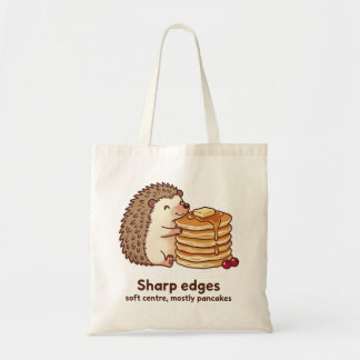 Hedgehog Hugging Pancakes Cartoon Style Tote Bag