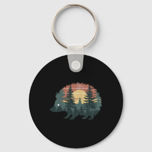 Hedgehog Hunting Hiking Outdoor Camping Forest Men Key Ring