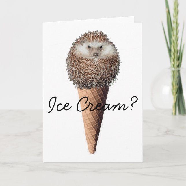Hedgehog Ice Cream Card (Front)