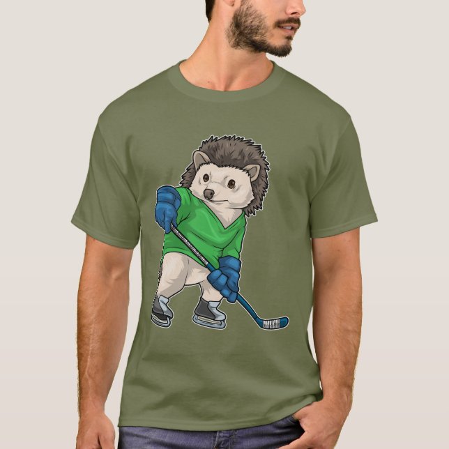 Hedgehog Ice hockey Ice hockey stick T-Shirt (Front)