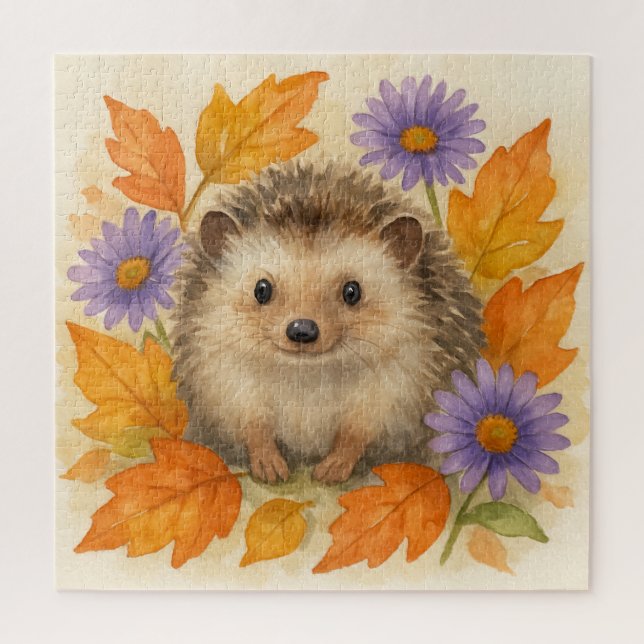 Hedgehog in Autumn Jigsaw Puzzle (Vertical)