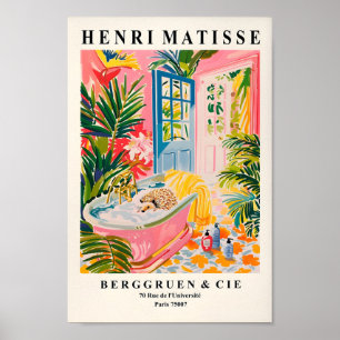 Hedgehog In Bathtub Art Print, Dopamine Decor, Mat Poster