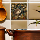 Hedgehog in the Forest William Morris style