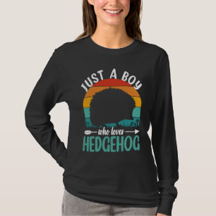 Hedgehog Just A Boy Who Loves Hedgehogs Retro Vint T-Shirt